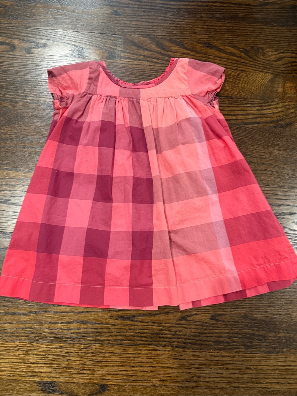 Kids Burberry red plaid dress
